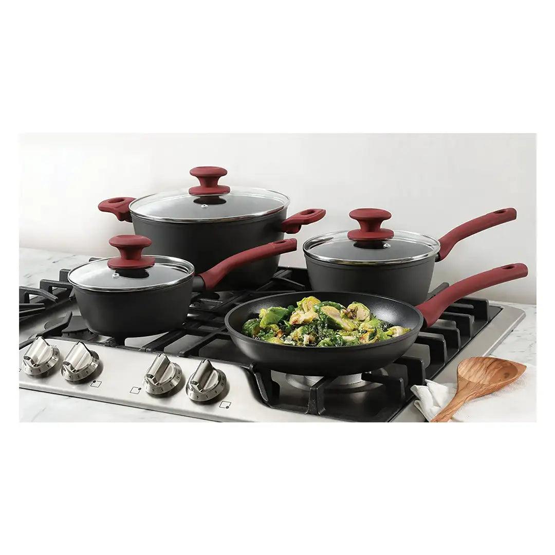 Gibson 7 Piece Chef Du Jour Carbon Steel Nonstick Cooking Pots And